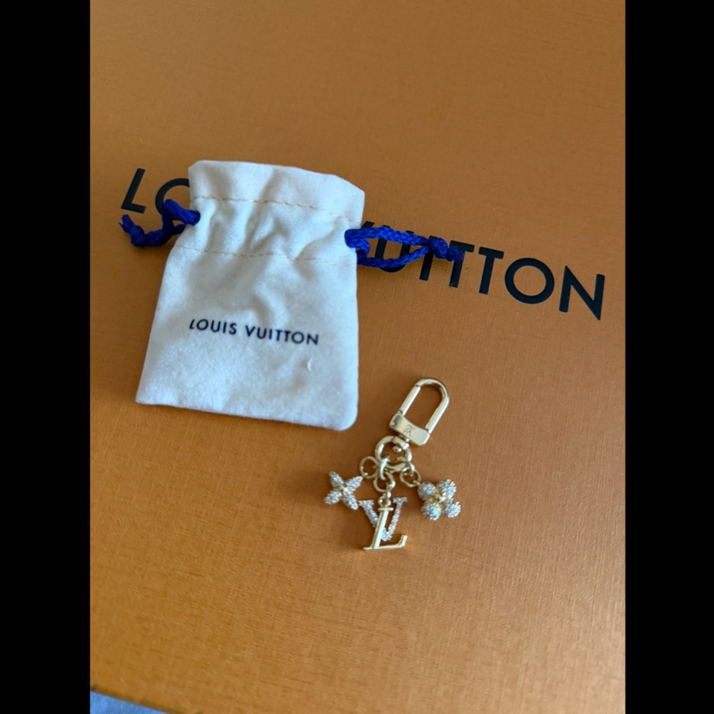 LV Gold Flower Charm Keychain